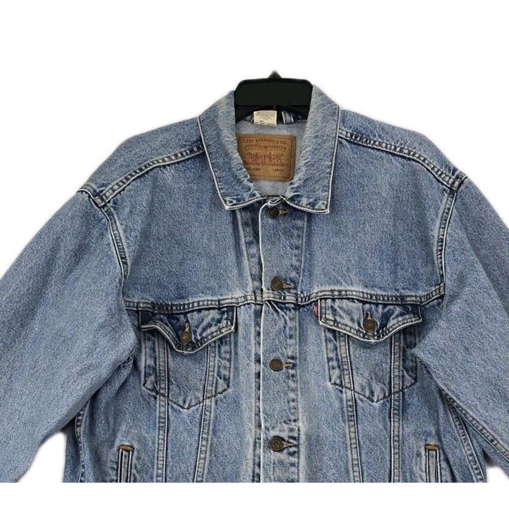 Levi's Jacket Mens Large Blue Denim Trucker Retro Button Up Pockets 70507-0389